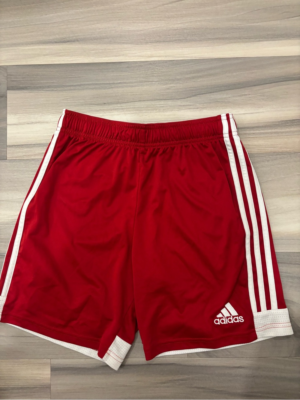 adidas Red Training Shorts with White Logo